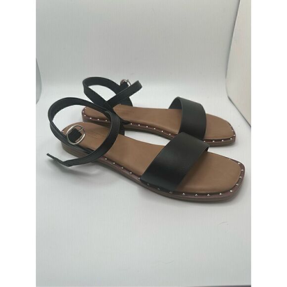 CUSHIONAIRE Women's one band sandal +Memory Foam 6 BLACK - Picture 1 of 7